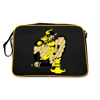wikinger - Retro Tasche - Schwarz/Gold - Hinten