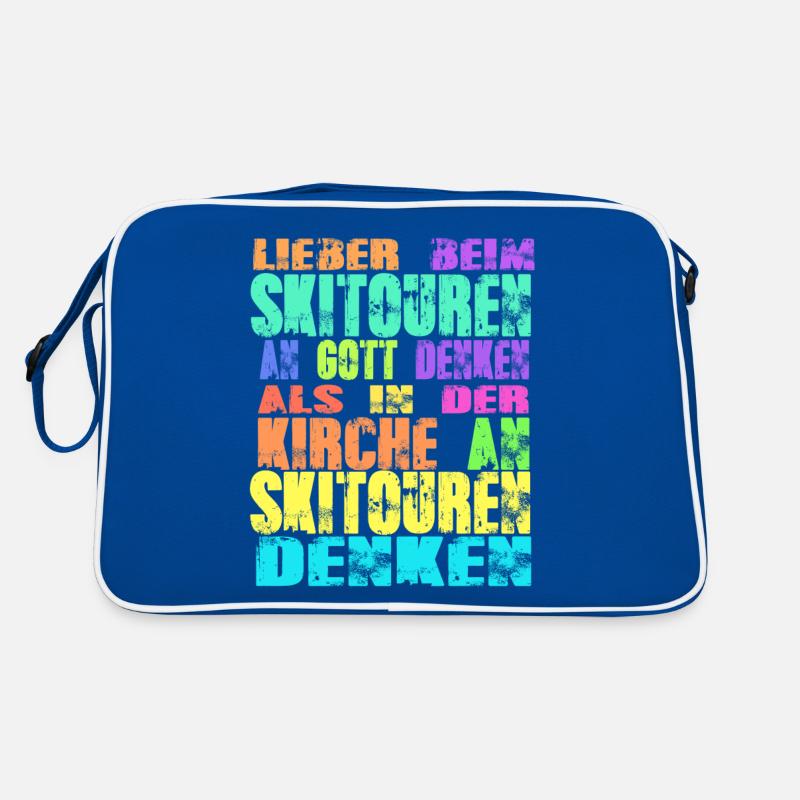 Skitouren Kirche Retro Tasche