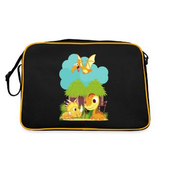 Enfants Dino - Sac Retro - noir/or - Dos