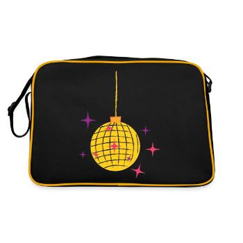 Disco ball gift idea music disco shine dance - Retro Bag - black/gold - Back