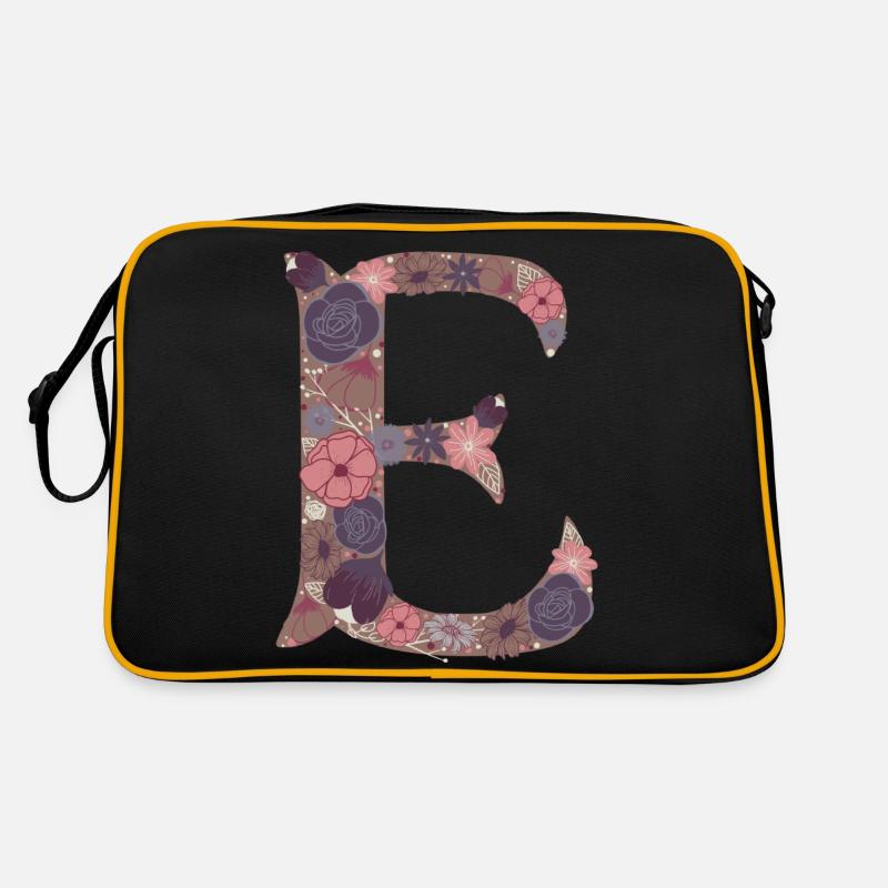 Lettre de fleur E Sac Retro