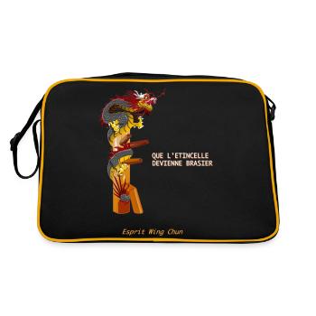 wing chun dragon - Sac Retro - noir/or - Dos