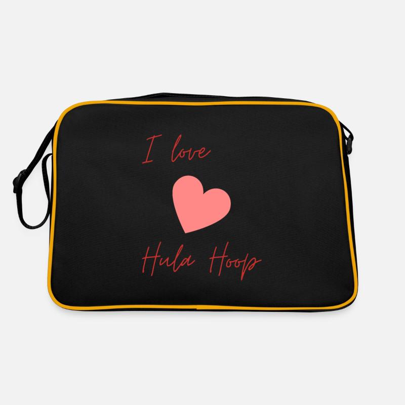 I Love HulaHoop - Retro Tasche - Schwarz/Gold