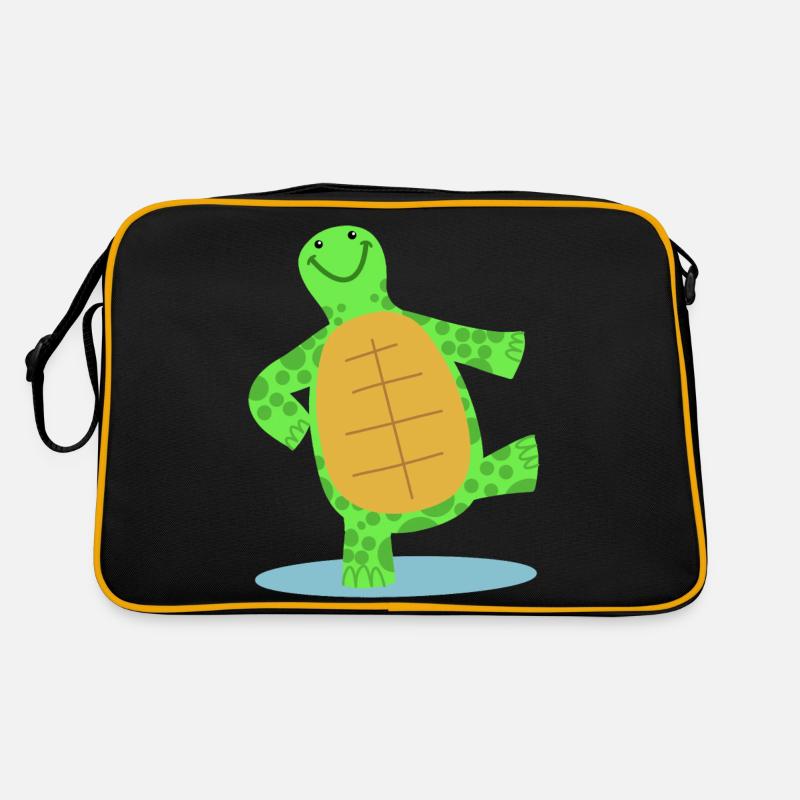 Tortue de danse dessinée à la main Sac Retro