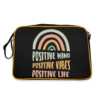 Positive Mind Positive Vibes Vie positive - Sac Retro - noir/or - Dos