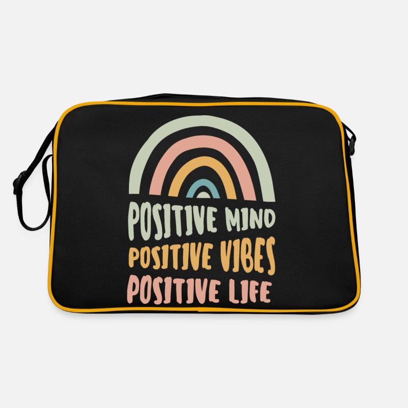 Positive Mind Positive Vibes Positive Life Retro Bag