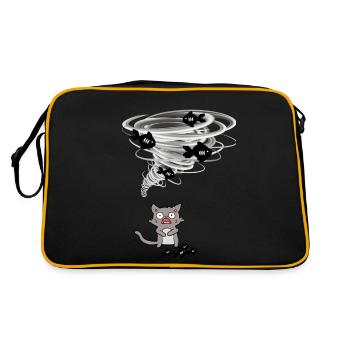 Tornado takes cat fish - Retro Bag - black/gold - Back
