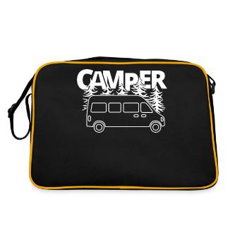 Caravane caravane caravane sort camper bus - Sac Retro - noir/or - Dos