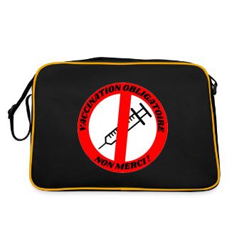 Vaccination obligatoire non merci ! - Sac Retro - noir/or - Dos