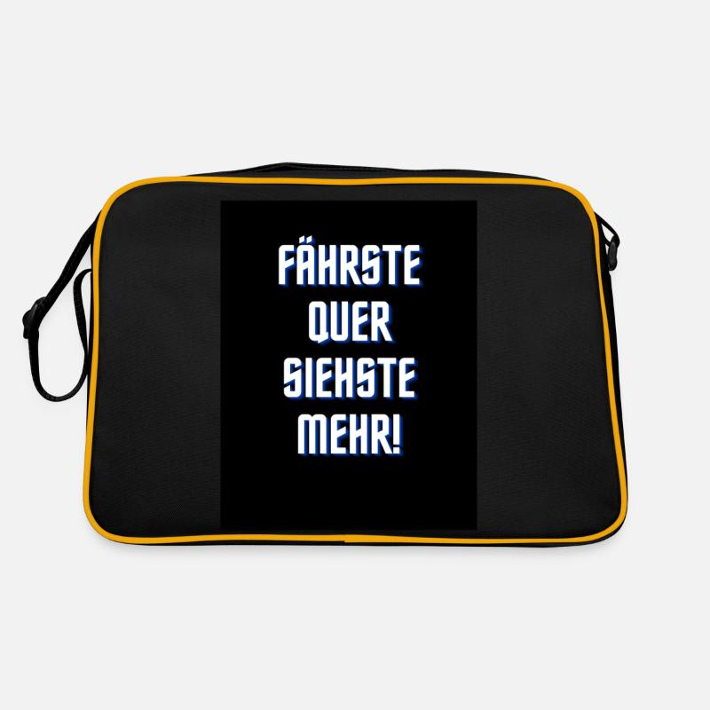 fährste quer siehste mehr Retro Tasche