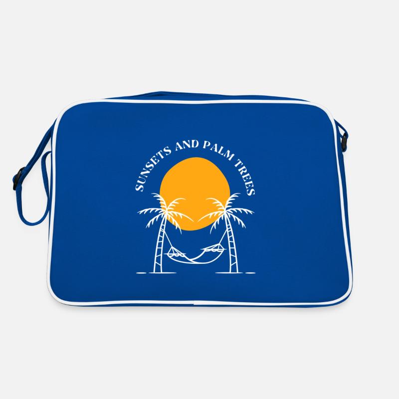 Coucher de soleil et palmiers Sac Retro