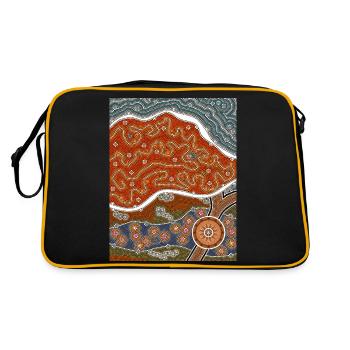 Salzebene / Salt flats - Retro Tasche - Schwarz/Gold - Hinten