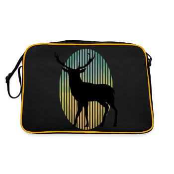 Hirsch - Retro Tasche - Schwarz/Gold - Hinten
