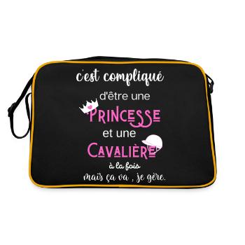 c'est compliqué princesse et cavalière humour - Sac Retro - noir/or - Dos