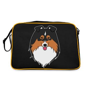 Sheltie black trio - Retro Bag - black/gold - Back