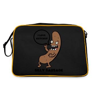 SAUCISSE IDIOTE - Sac Retro - noir/or - Dos