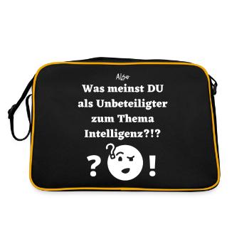 Intelligenz und unbeteiligt - Retro Tasche - Schwarz/Gold - Hinten