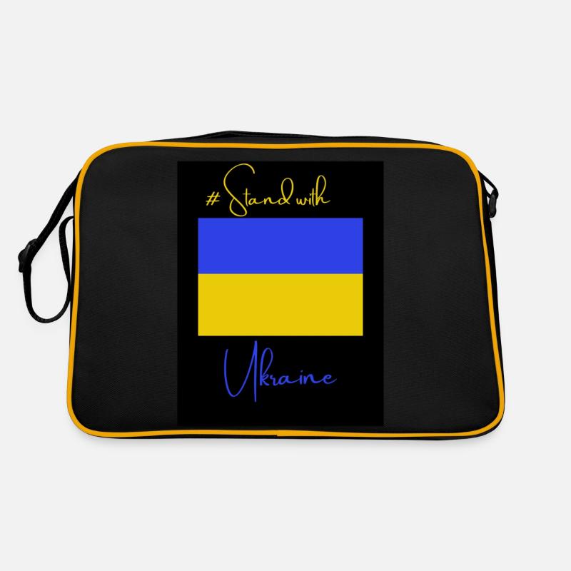 Ukraine - Retro Tasche - Schwarz/Gold