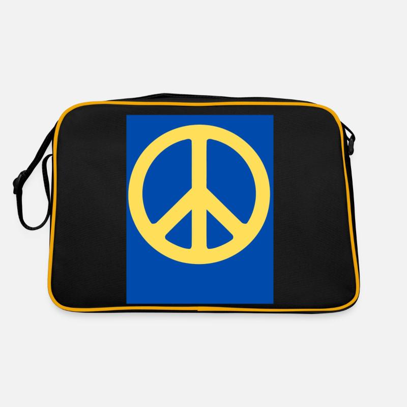Frieden - Retro Tasche - Schwarz/Gold