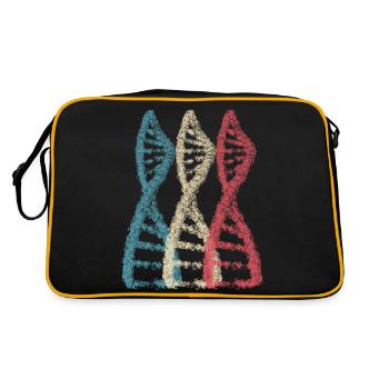 Science Biology type DNA Genetics Motive 1 - Retro Bag - black/gold - Back