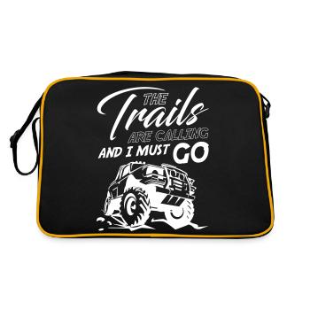 The Trails are Calling and I Must Go - Retro Tasche - Schwarz/Gold - Hinten