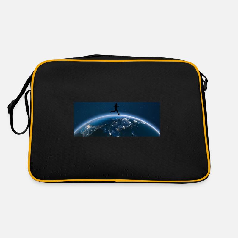 Rennen durch Erde - Retro Tasche - Schwarz/Gold