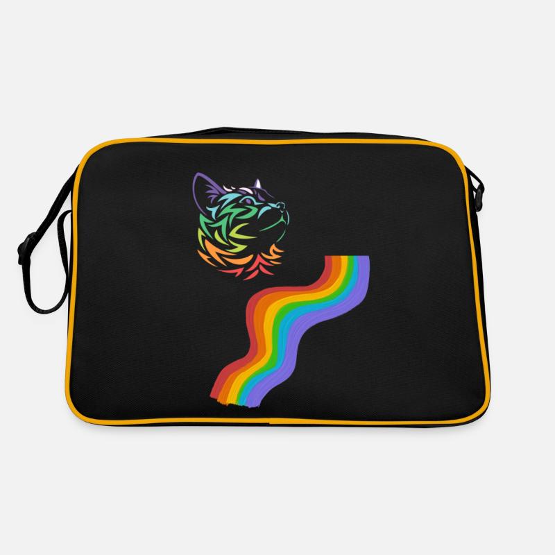 Katze Regenbogen Retro Tasche