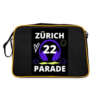 Zürich Parade 22, Zuerich Parade 22, - Retro Tasche - Schwarz/Gold - Hinten