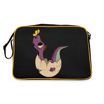 Dino lève les yeux en l’air - Sac Retro - noir/or - Dos