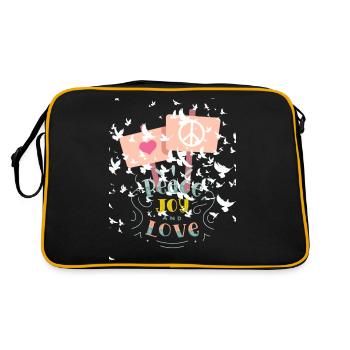 Paix et Amour - Sac Retro - noir/or - Dos