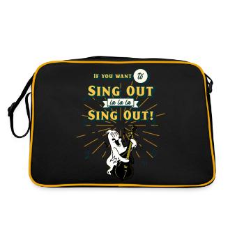 Sing Out! - Retro Tasche - Schwarz/Gold - Hinten