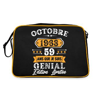 Cadeau D'anniversaire 59 Ans Octobre 1963 Rétro - Sac Retro - noir/or - Dos