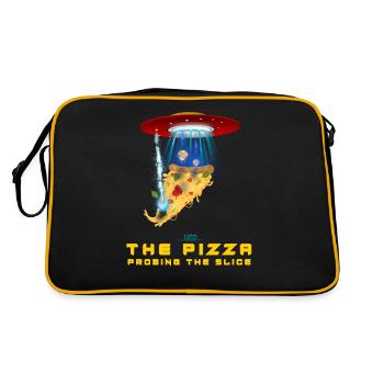 Chemise Pizza Tranche Sondage Ovni Espace Enfant - Sac Retro - noir/or - Dos