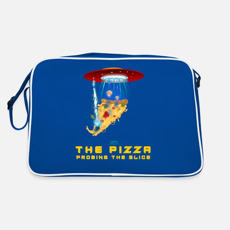 Hemd Pizza Slice Umfrage UFO Space Kind Retro Tasche