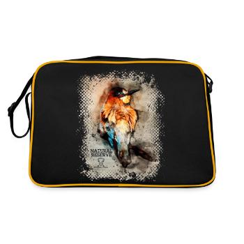 Series "NATURE RESERVE" - European bee-eater - Retro Bag - black/gold - Back