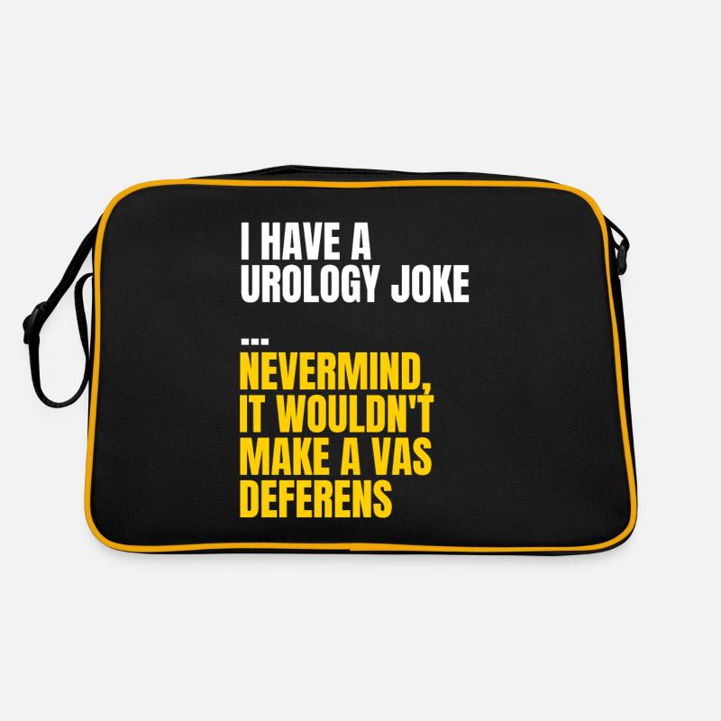 Urology joke - Nevermind it wouldn't make a vas - Retro Bag - black/gold