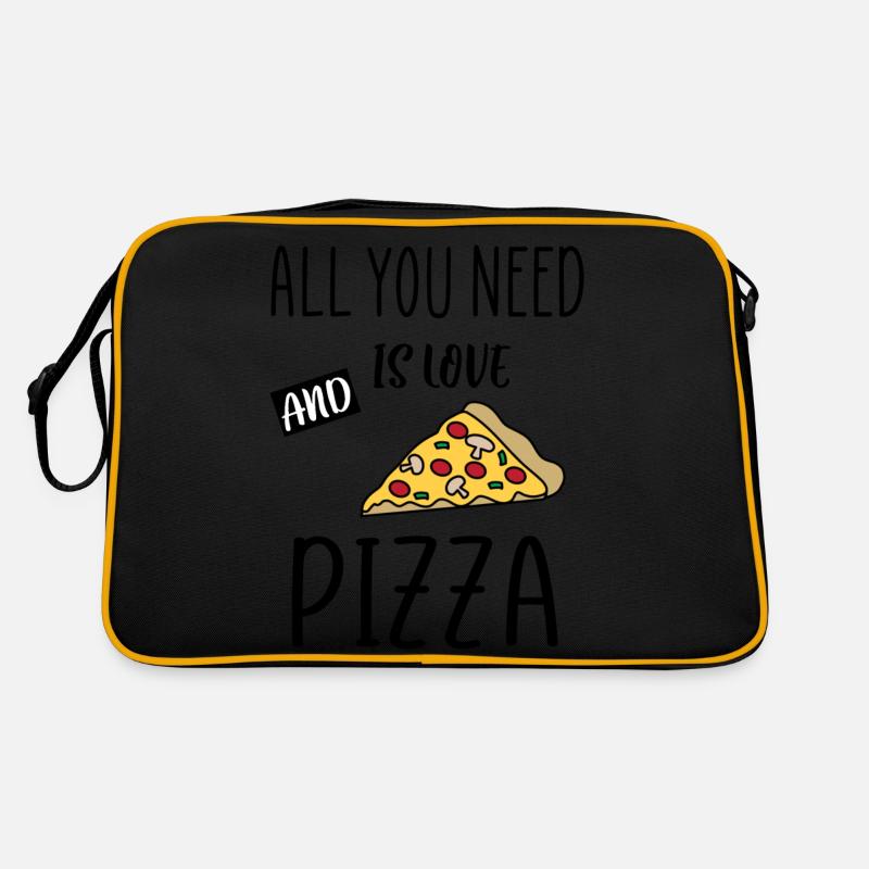 pizza love quote Retro Bag