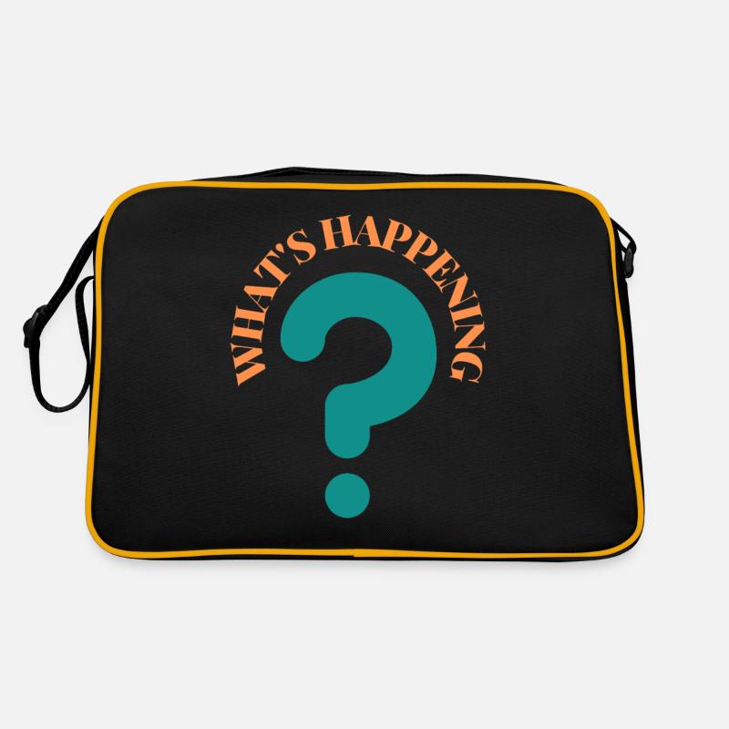 What's Happening Illustration - Retro Tasche - Schwarz/Gold