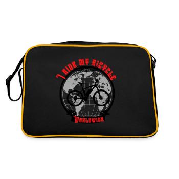 I ride my bicycle worldwide - Retro Bag - black/gold - Back