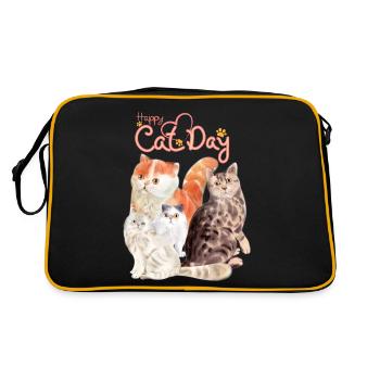 happy cat day - Retro Bag - black/gold - Back