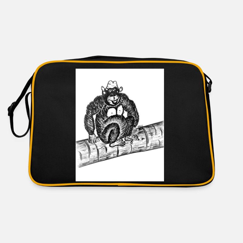 Gorilla - Retro Tasche - Schwarz/Gold