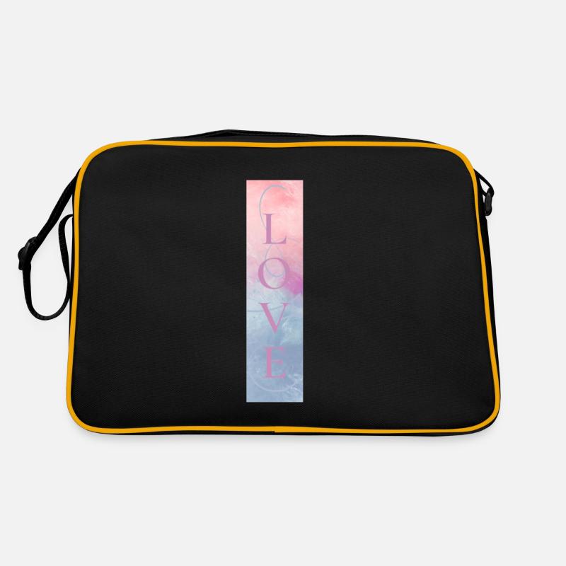 LOVE - Retro Tasche - Schwarz/Gold