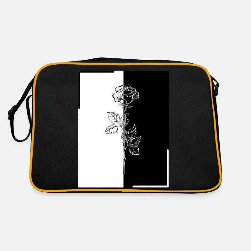 Rose - Retro Tasche - Schwarz/Gold