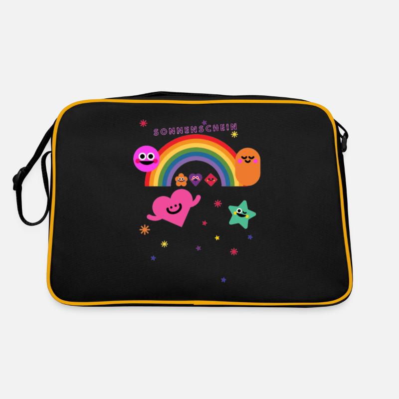 Sonnenschein - Retro Tasche - Schwarz/Gold