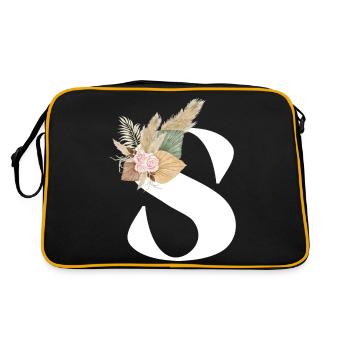 letter S flowery - Retro Bag - black/gold - Back