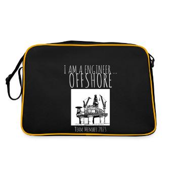 I AM A ENGINEER OFFSHORE - TEAM MEMBER 2023 - Retro Tasche - Schwarz/Gold - Hinten