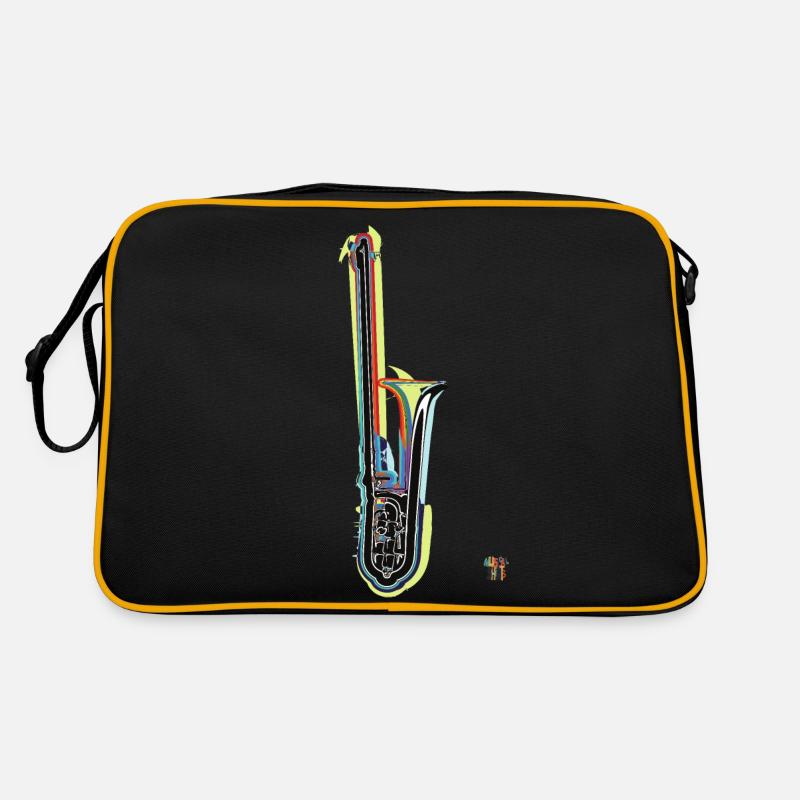 Posaune - Retro Tasche - Schwarz/Gold