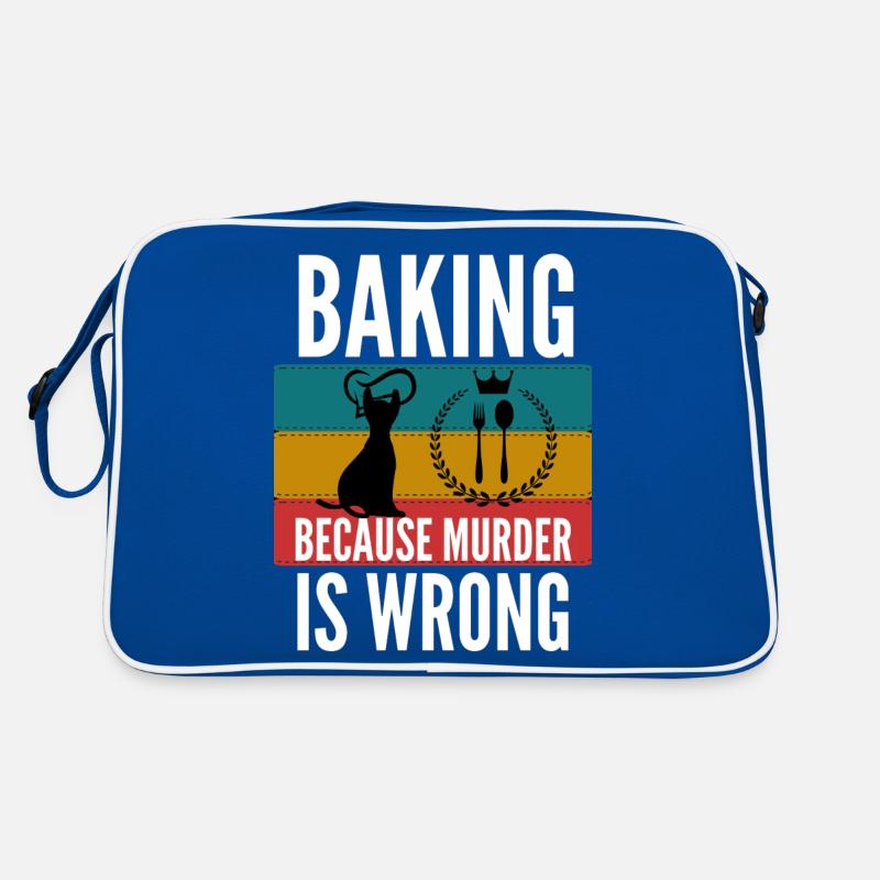 baking because murder is wrong shirt Retro Bag