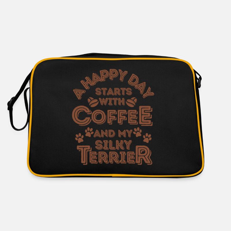 Silky Terrier Kaffee Hund Cafe Retro Tasche