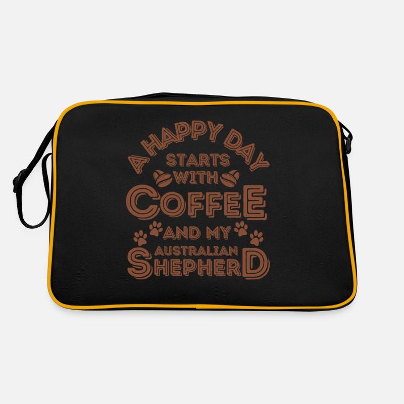 Australian Shepherd Coffee Dog Cafe Retro Bag
